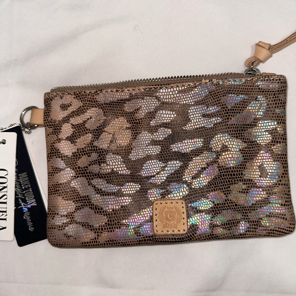 Consuela Iridescent Leopard Wristlet-Damage